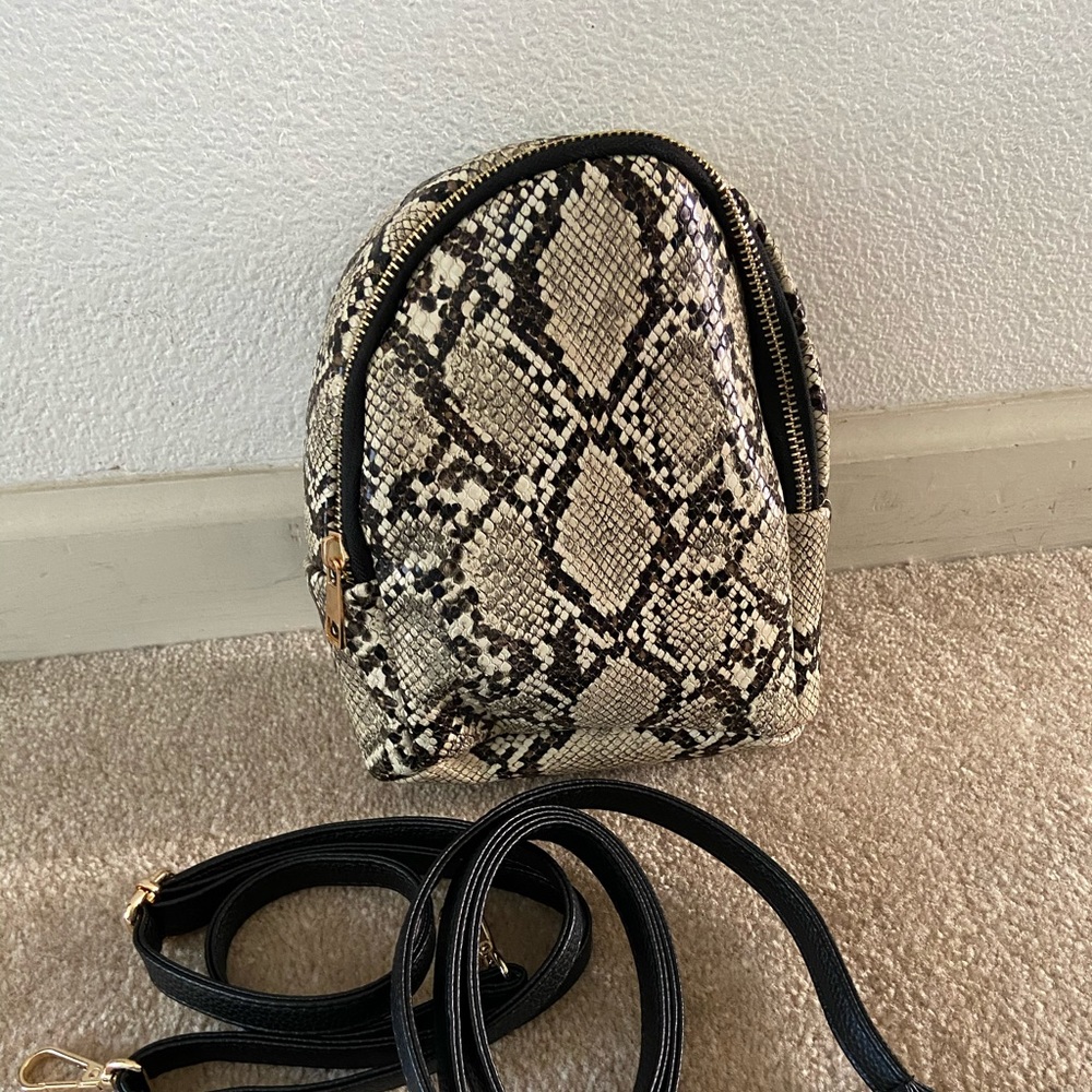 Snake Print Mini Backpack